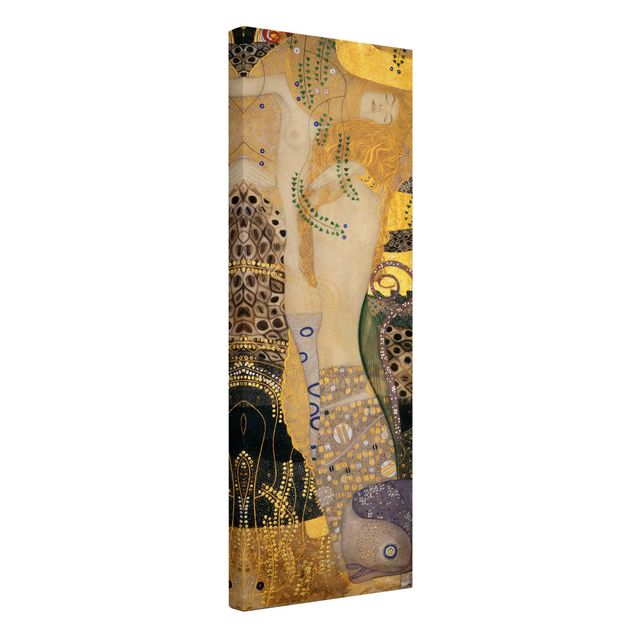 Leinwandbild - Gustav Klimt - Wasserschlangen I - Panorama Hochformat 3:1