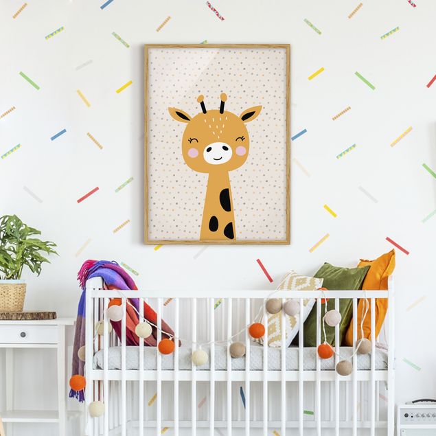 Tiere Bilder mit Rahmen Baby Giraffe