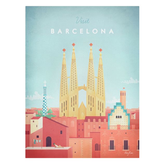 Leinwandbilder Reiseposter - Barcelona