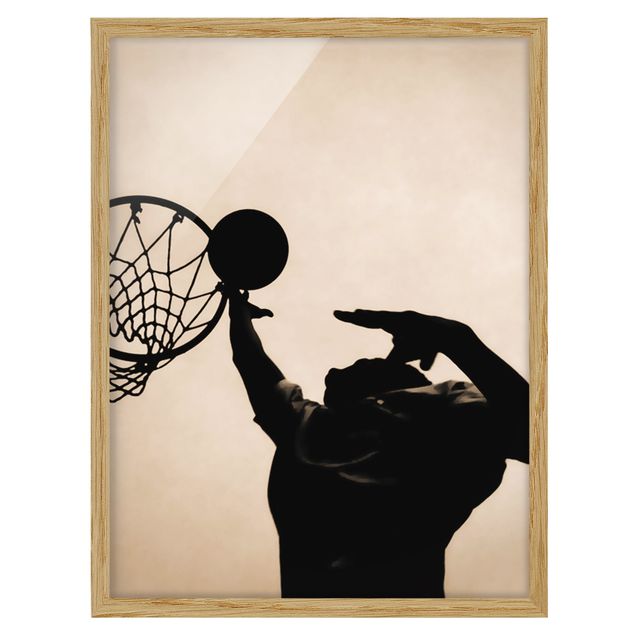 Bild mit Rahmen - Basketball - Hochformat 3:4