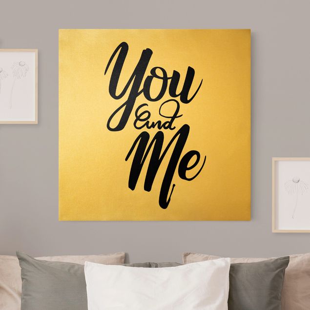 Leinwandbild Gold - You and Me - Quadrat 1:1