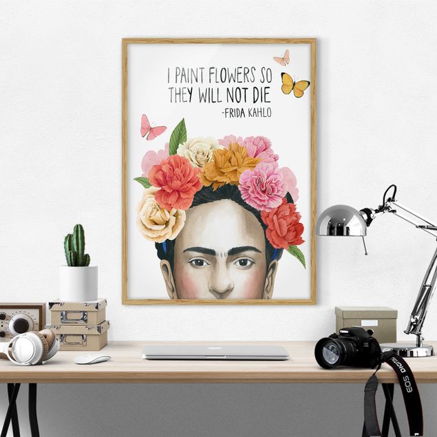 Sprüche Bilder mit Rahmen Fridas Gedanken - Blumen