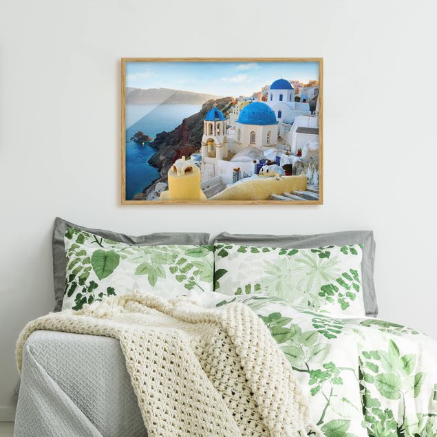 Skylines Bilder mit Rahmen Santorini