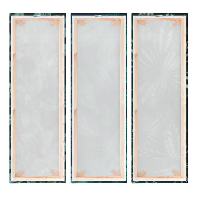 Leinwandbild 3-teilig - Blätter Trio - Panoramen hoch 1:3