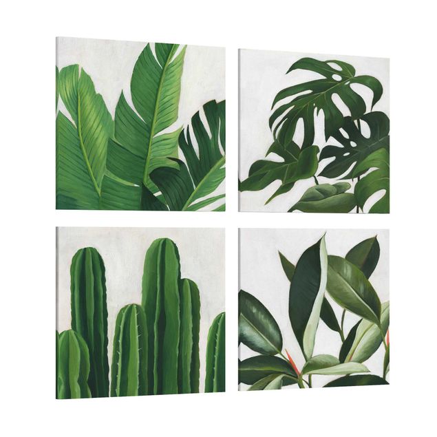 Leinwandbild 4-teilig - Lieblingspflanzen Tropical Set I