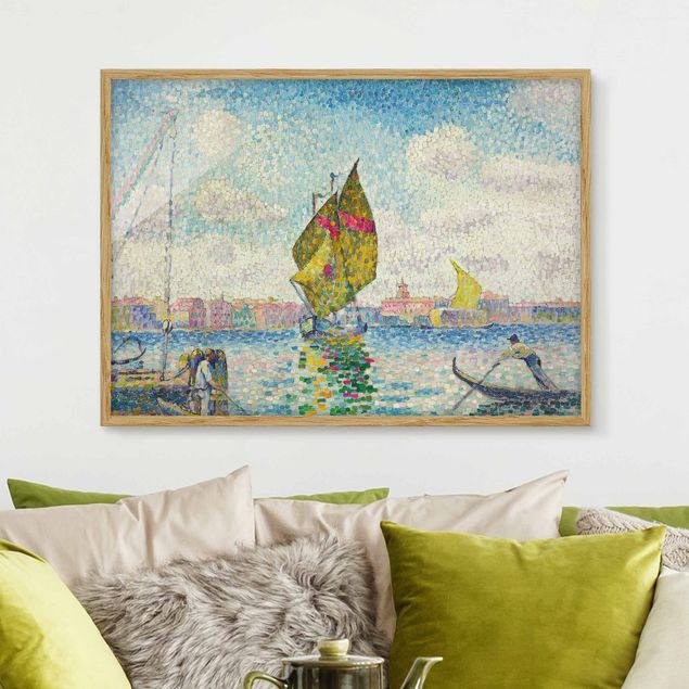 Kunstdrucke mit Rahmen Henri Edmond Cross - Segelboote auf dem Giudecca