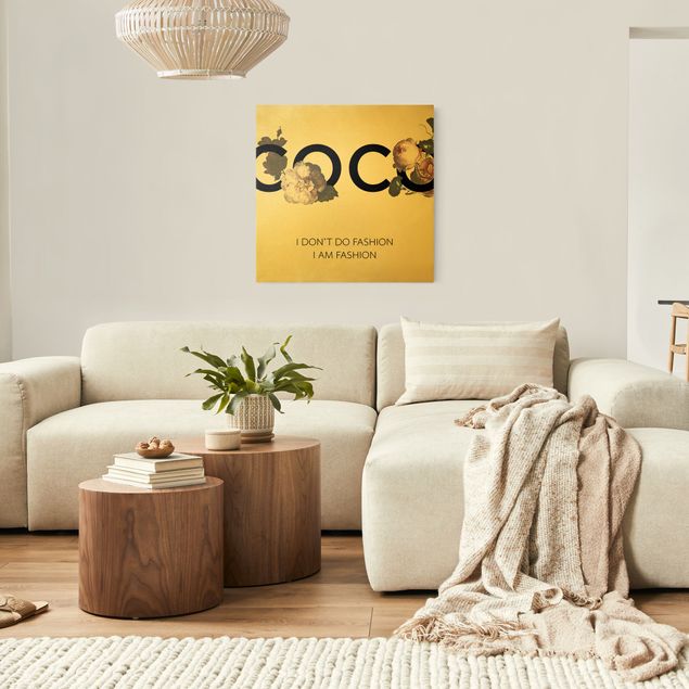 Leinwandbild Gold - COCO - I dont´t do fashion Rosen - Quadrat 1:1