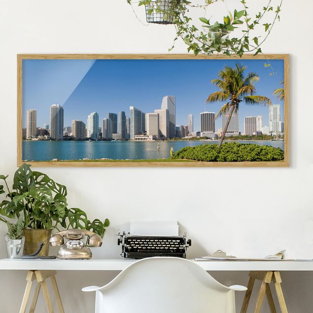 Skylines Bilder mit Rahmen Miami Beach Skyline