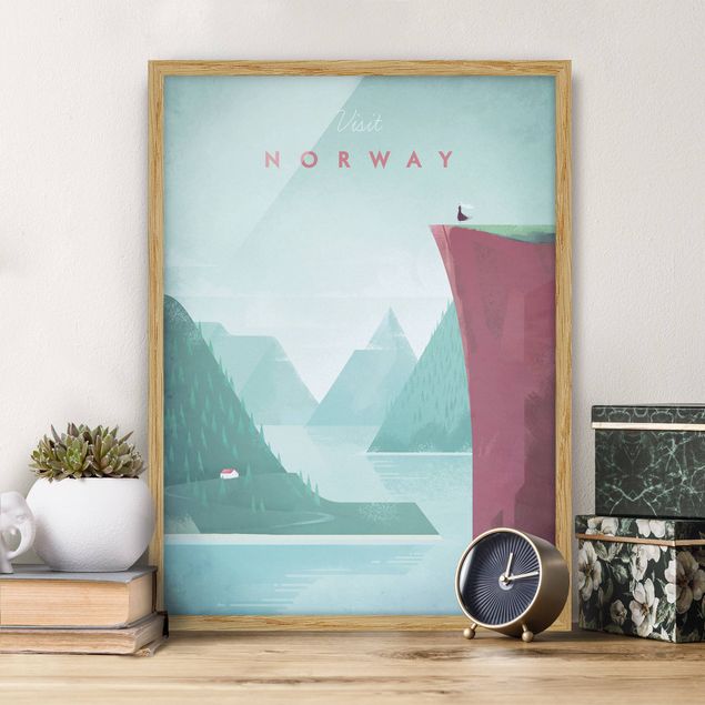 Moderne Bilder mit Rahmen Reiseposter - Norwegen