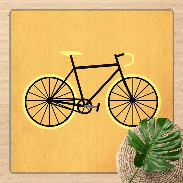 Teppich orange Fahrrad in Gelb
