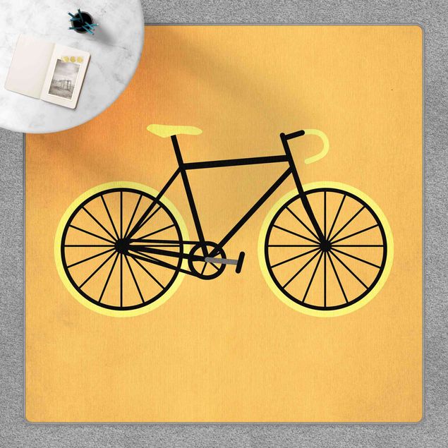 Teppiche groß Fahrrad in Gelb