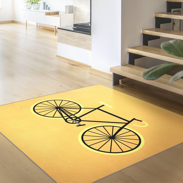 Teppich modern Fahrrad in Gelb