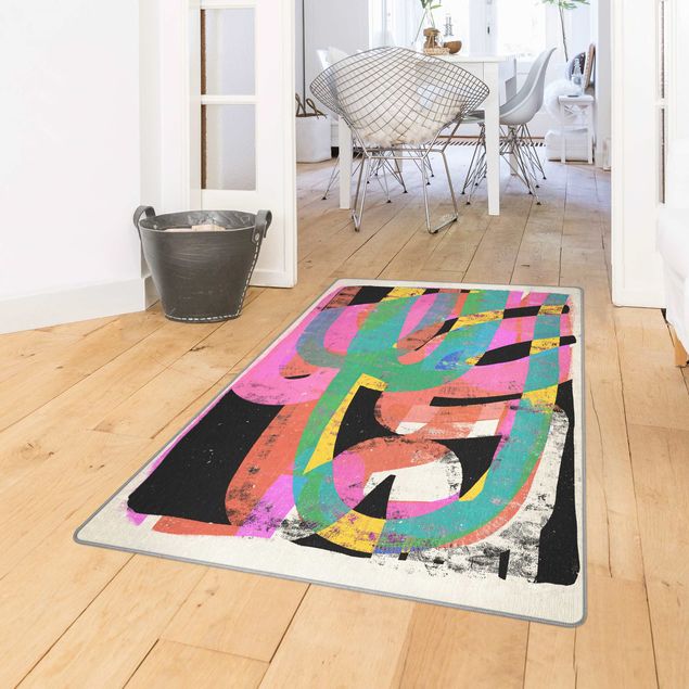Teppich modern Farbenfrohe Formen