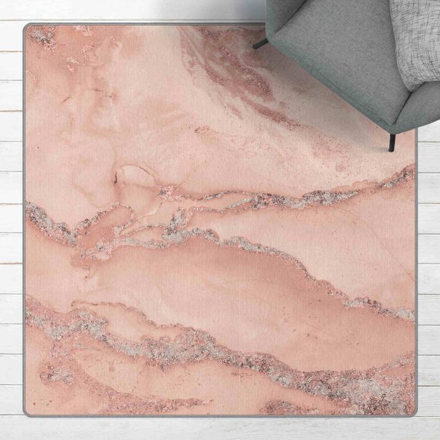 Teppich Marmor Farbexperimente Marmor Rose und Glitzer