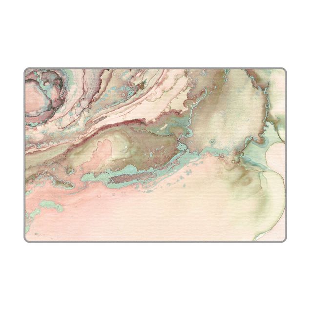 Teppich - Farbexperimente Marmor Rose und Türkis