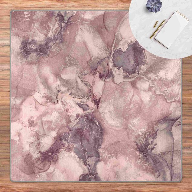 Abstrakte Teppiche Farbexperimente Marmor Violett