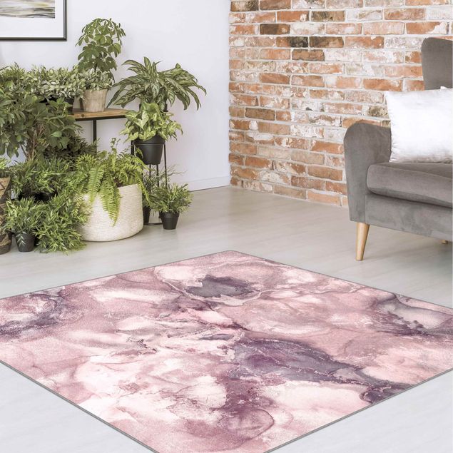 Moderner Teppich Farbexperimente Marmor Violett