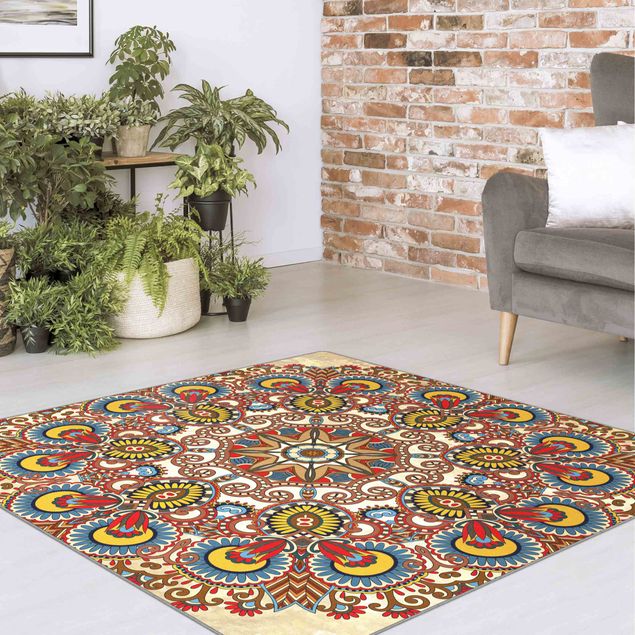 Moderne Teppiche Farbiges Mandala