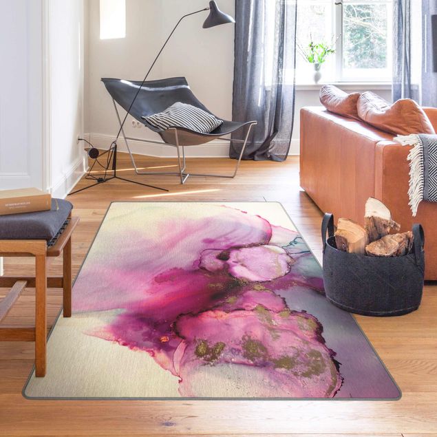 Moderner Teppich Farbkomposition in Pink
