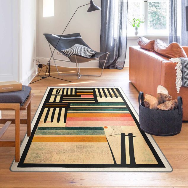 Teppich - Farbkomposition mit schwarzem Rahmen