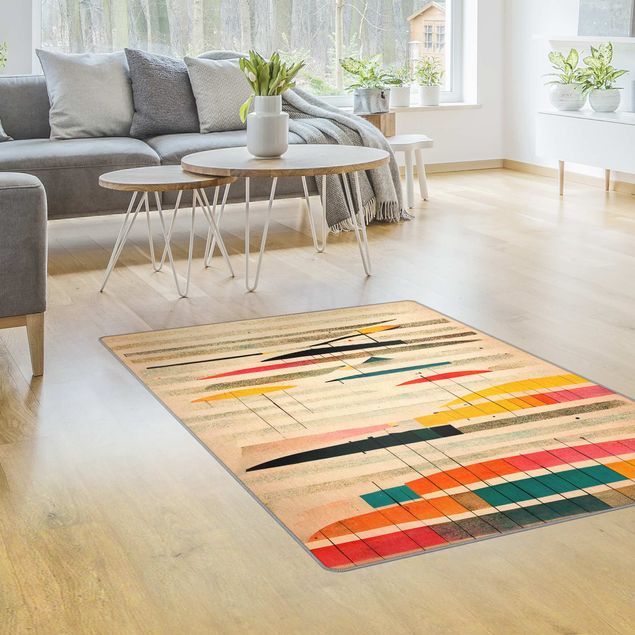 Moderne Teppiche Farbkomposition mit Streifen