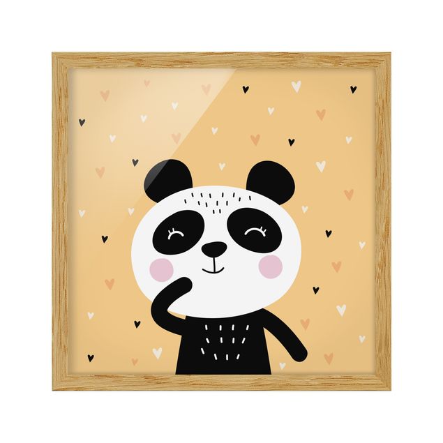 gerahmte Bilder Der glückliche Panda