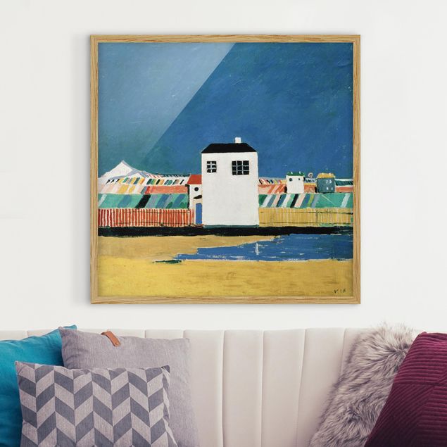 Moderne Bilder mit Rahmen Kasimir Malewitsch - Landschaft mit weißem Haus