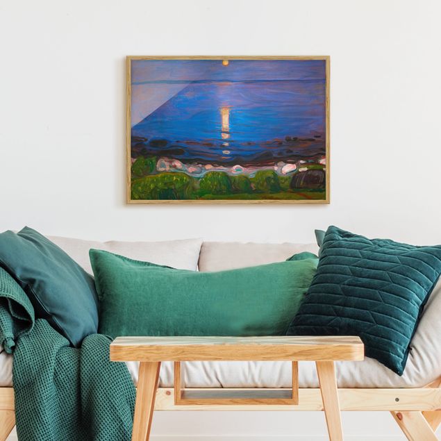 Kunstdrucke mit Rahmen Edvard Munch - Sommernacht am Meeresstrand