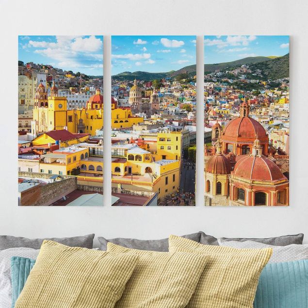 Skyline Leinwand Bunte Häuser Guanajuato
