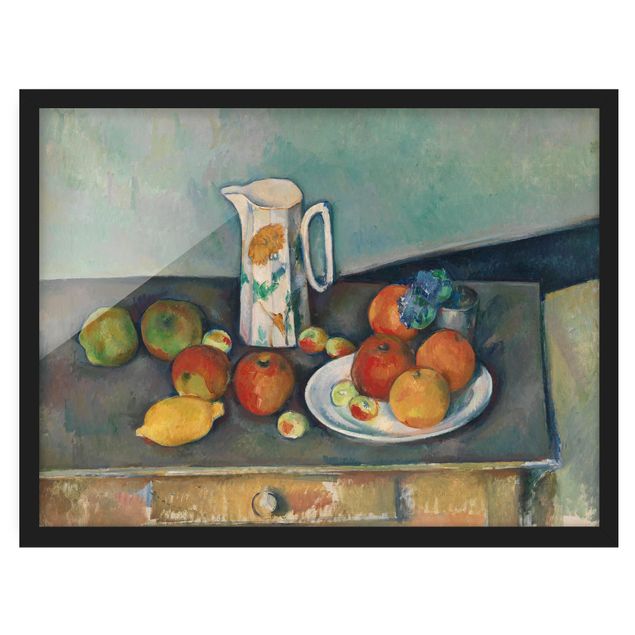 Bild mit Rahmen - Paul Cézanne - Stillleben Milchkrug - Querformat 3:4