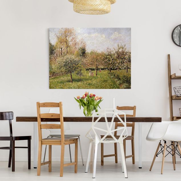 Leinwandbild - Camille Pissarro - Frühling in Eragny - Querformat 3:4