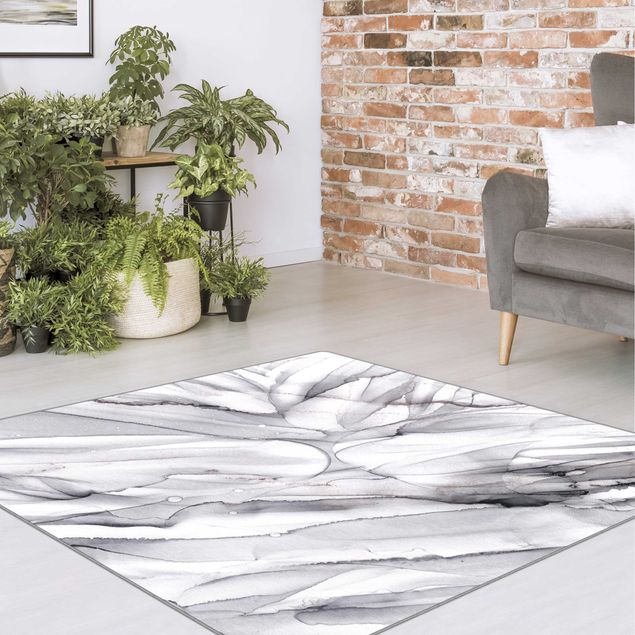 Moderne Teppiche Felslinien in grau