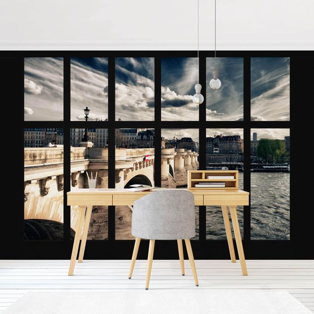 Design Tapeten Fenster Brücke Paris