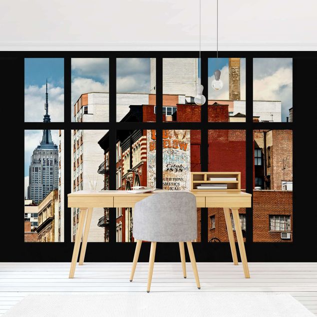 Design Tapeten Fensterblick auf New York Gebäude