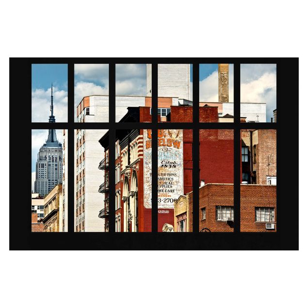 schöne Tapeten Fensterblick auf New York Gebäude