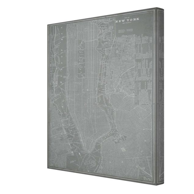 Leinwandbilder Vintage Stadtplan New York Manhattan