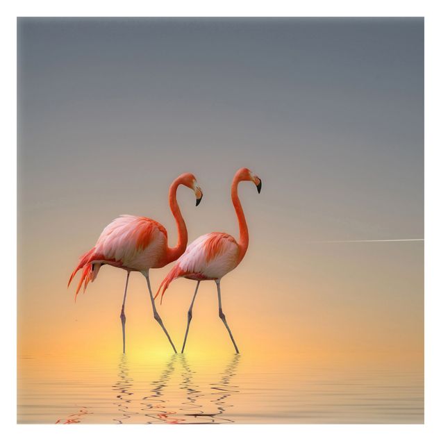 Tapeten Flamingo Love
