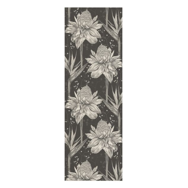 Leinwandbild Natur - Florale Eleganz Vintage Strelitzie - Hochformat 1:3