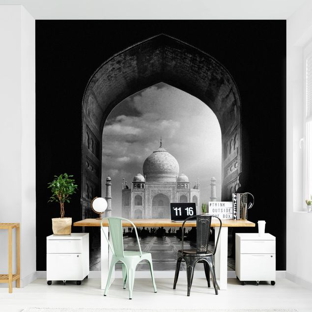 Tapete Schwarz-Weiß Das Tor zum Taj Mahal