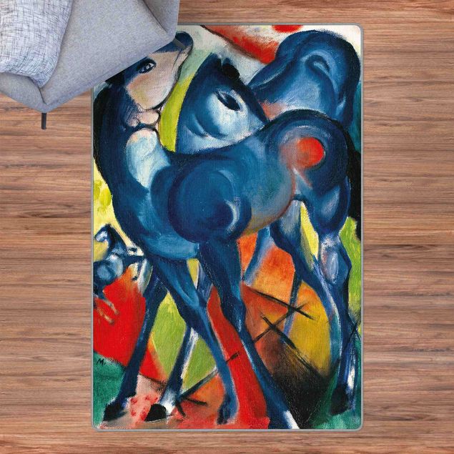 Teppich abstrakt Franz Marc - Die Blauen Fohlen