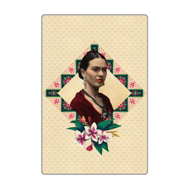 Teppich - Frida Kahlo - Blumen und Geometrie