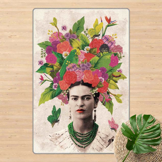 Teppich Blumenmuster Frida Kahlo - Blumenportrait