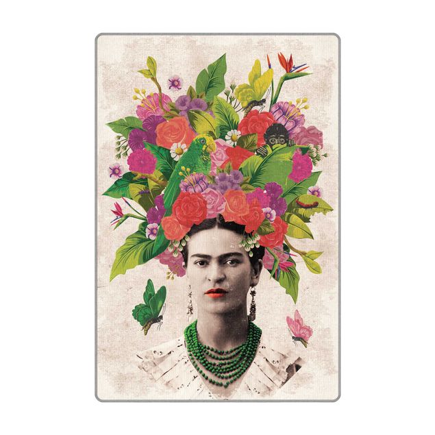 Teppich - Frida Kahlo - Blumenportrait