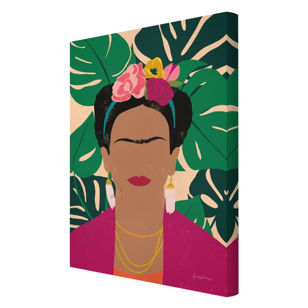 Leinwandbild - Frida tropische Collage - Hochformat - 2:3