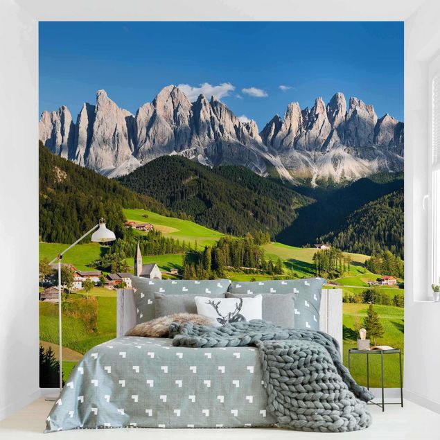 Tapete Landschaft Geislerspitzen in Südtirol