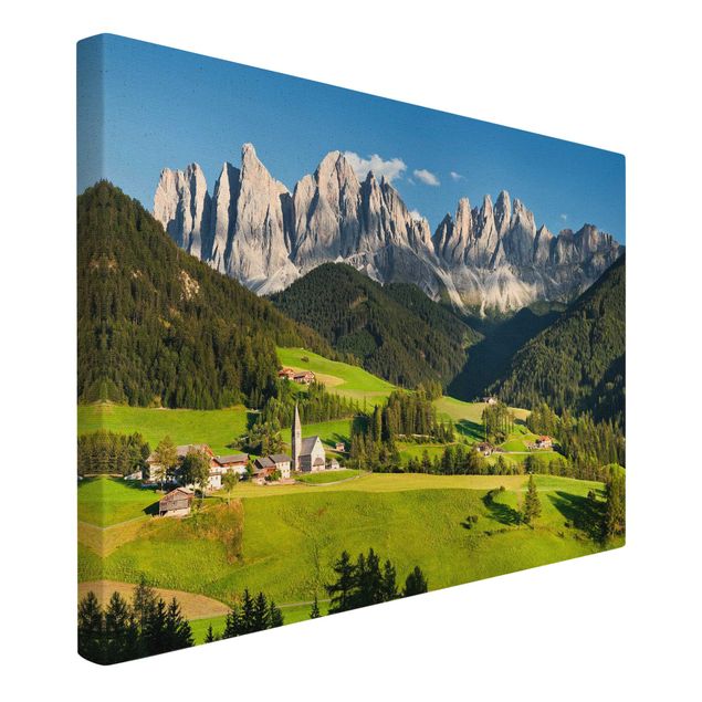 schöne Leinwandbilder Geislerspitzen in Südtirol
