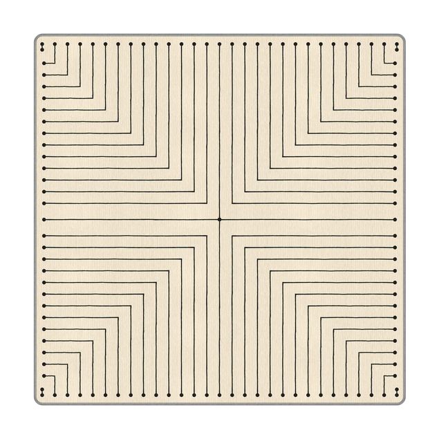 Teppich - Geometrische Ecken creme