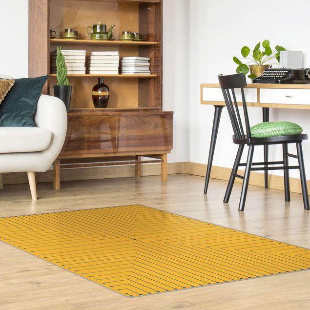 Moderner Teppich Geometrische Ecken gelb