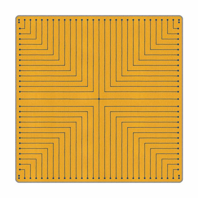 Teppich - Geometrische Ecken gelb