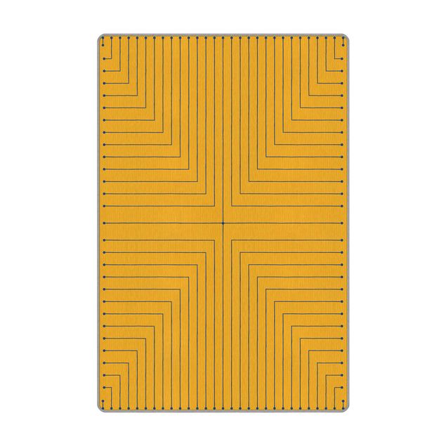 Teppich - Geometrische Ecken gelb